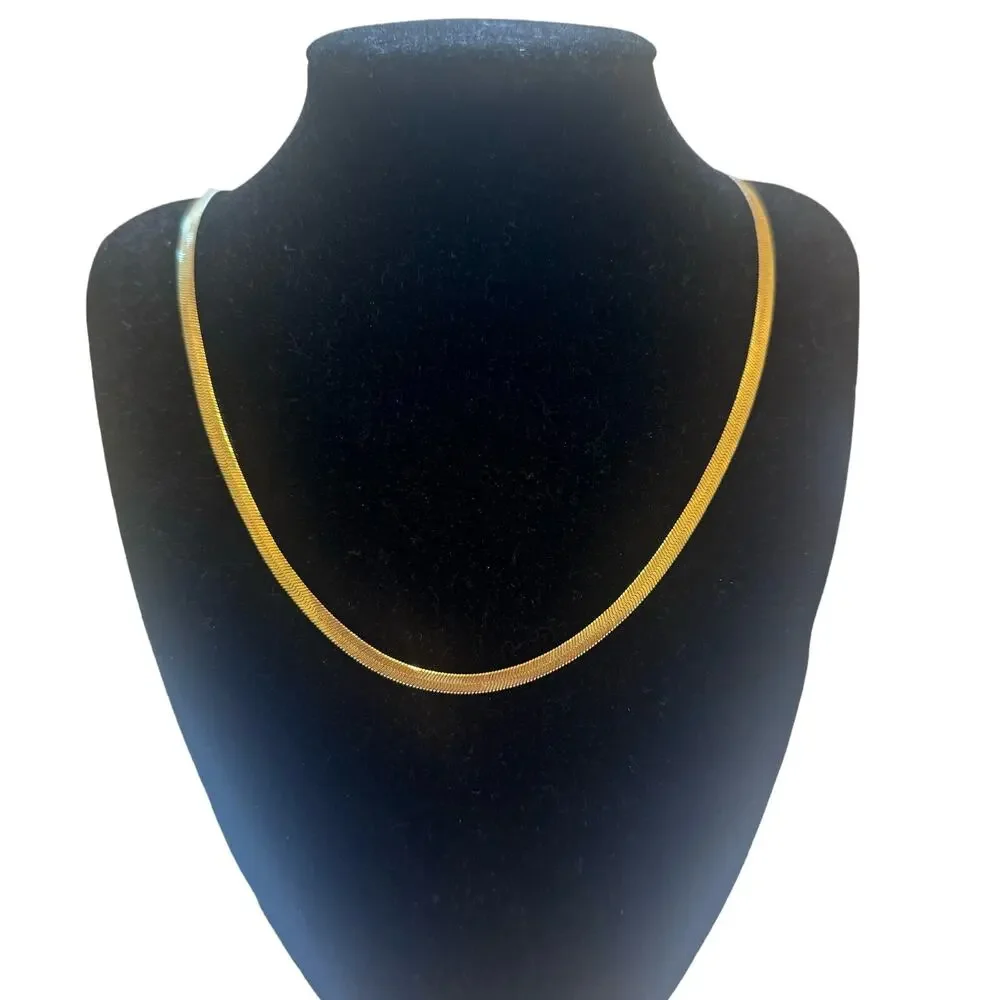 Madewell M0923 Herringbone Chain Necklace Vintage Gold One Size NWT - Picture 10 of 10